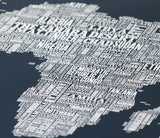 'Africa' Type Map Print in Slate