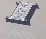 Close up of Illustrated Letter I in putty grey