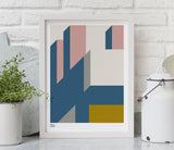 'Architecture 2' Art Print in Mustard