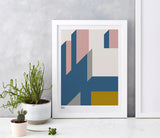 'Architecture 2' Art Print in Mustard