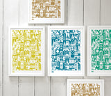 Coming Home Geometric Print, A4 print on recycled paper, delivered worldwide