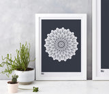 Wall Art ideas: Economical Screen Prints, Dahlia Waterlily in sheer slate
