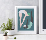 'Night Swimming' Art Print in Dark Green