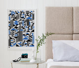 Wall Art ideas: Economical Screen Prints, Higher Geometric Screen Print in blue and grey