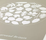'Trees Around Britain' Art Print in Warm Stone