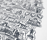 'UK and Ireland' Illustrated Map in Sheer Slate