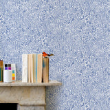 'Coastal Meadow' Wallpaper in Cobalt Blue