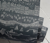 Close up of Province Town and County Wallpaper in Dark Grey