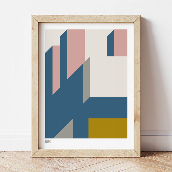 'Architecture 2' Art Print in Mustard