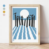 'On the Beach' Coastal Art Print