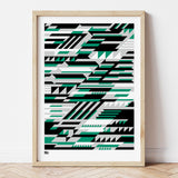 'Faster' Geometric Art Print in Emerald Green