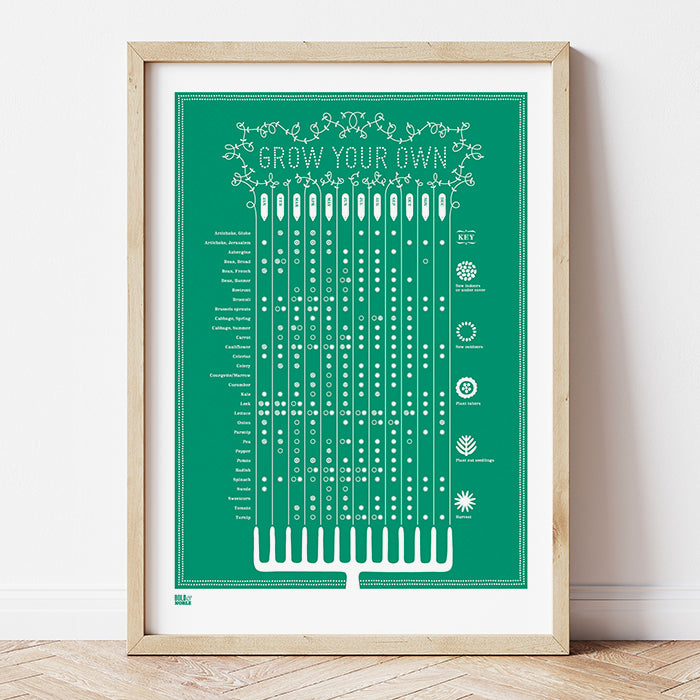 'Grow Your Own' Art Print in Emerald Green