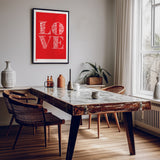 'Love' Art Print in Poppy Red