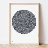 'Nest' Abstract Art Print in Sheer Slate