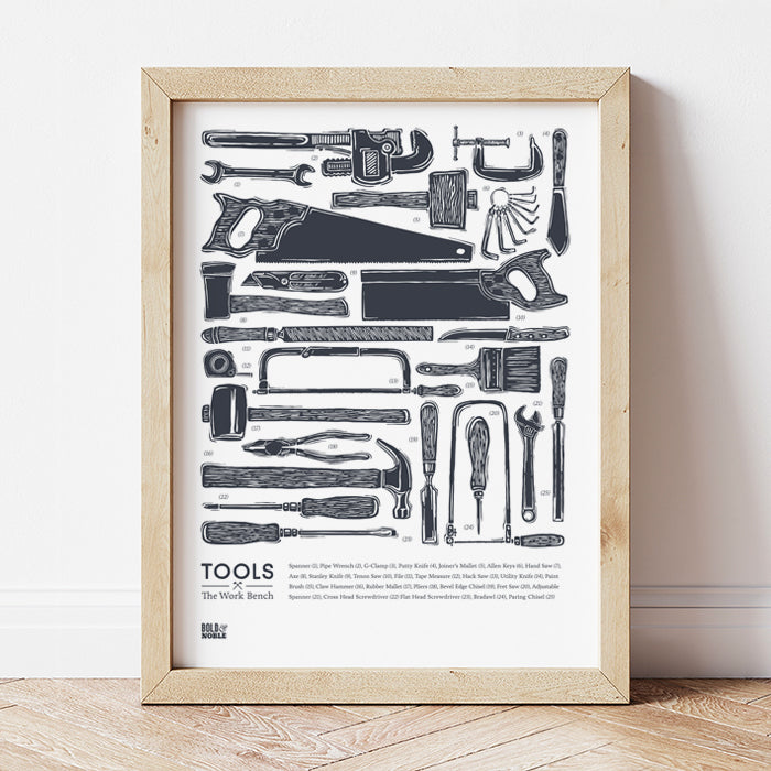 'Tools' The Work Bench Print in Sheer Slate