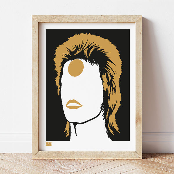 'David Bowie, Ziggy Stardust' Print in Bronze