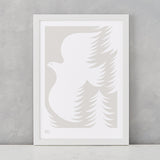 'Forest Dove' Art Print in Light Stone