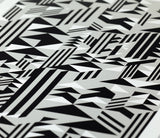 Close up of Geometric Higher Print in Black and Grey, screen printed poster
