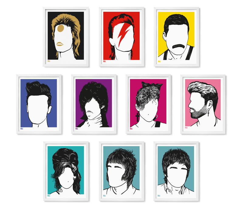 'Liam Gallagher' Art Print in Oasis Blue