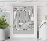 'Tools' The Garden Shed Print in Putty